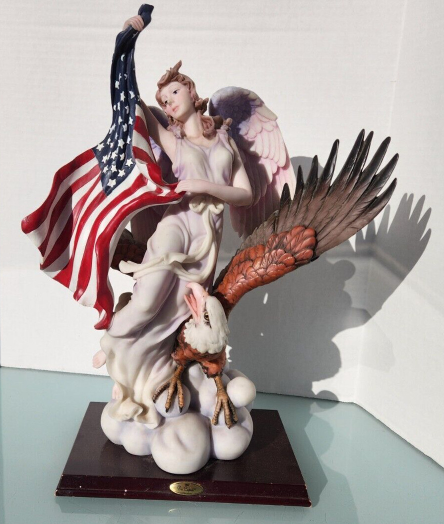 De Capoli Collection Eagle & Angel American Flag 18 inch