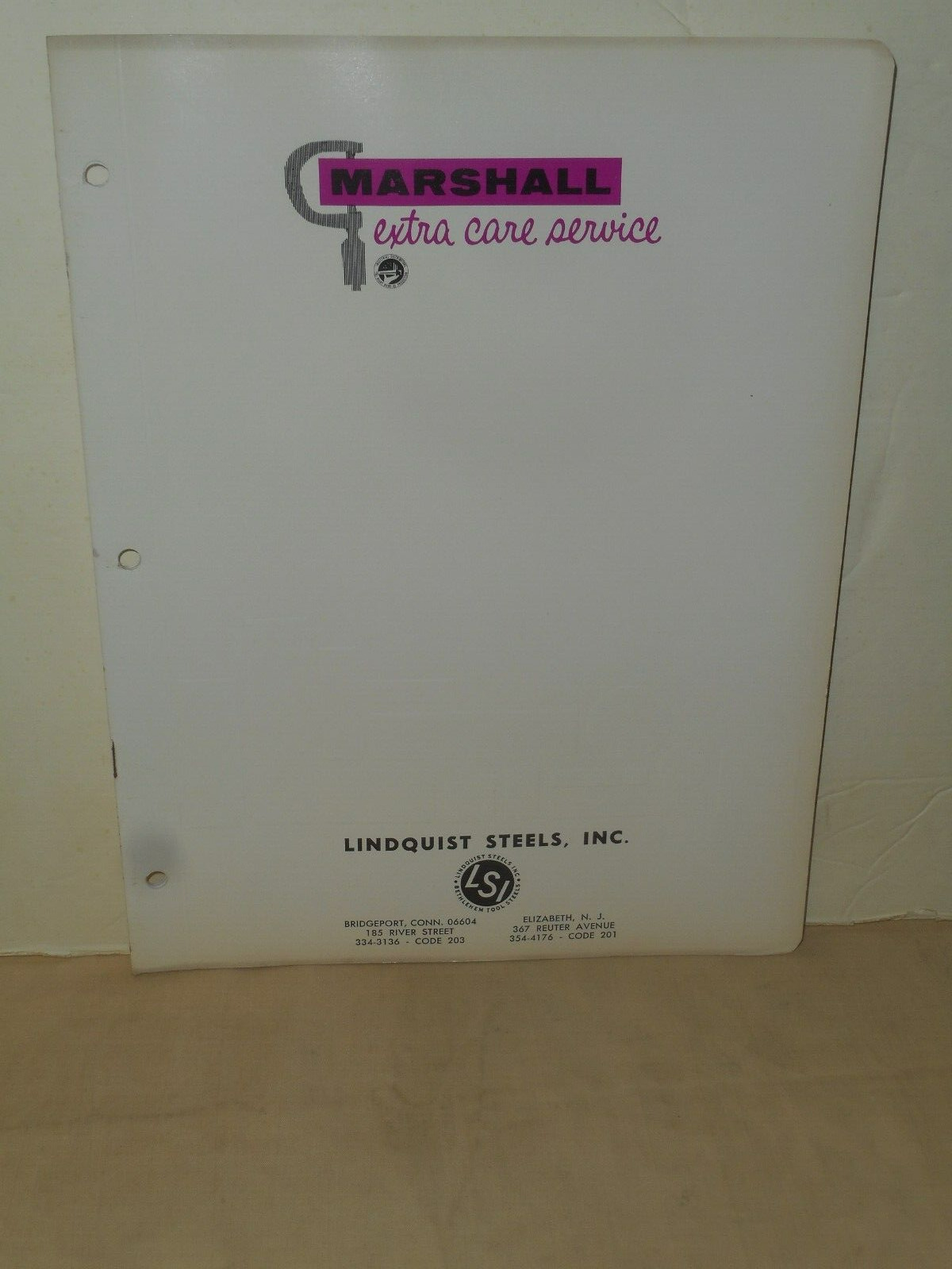 MARSHALL Steel Chicago IL Salesman Catalog & Data Specifications 1966 Handbook