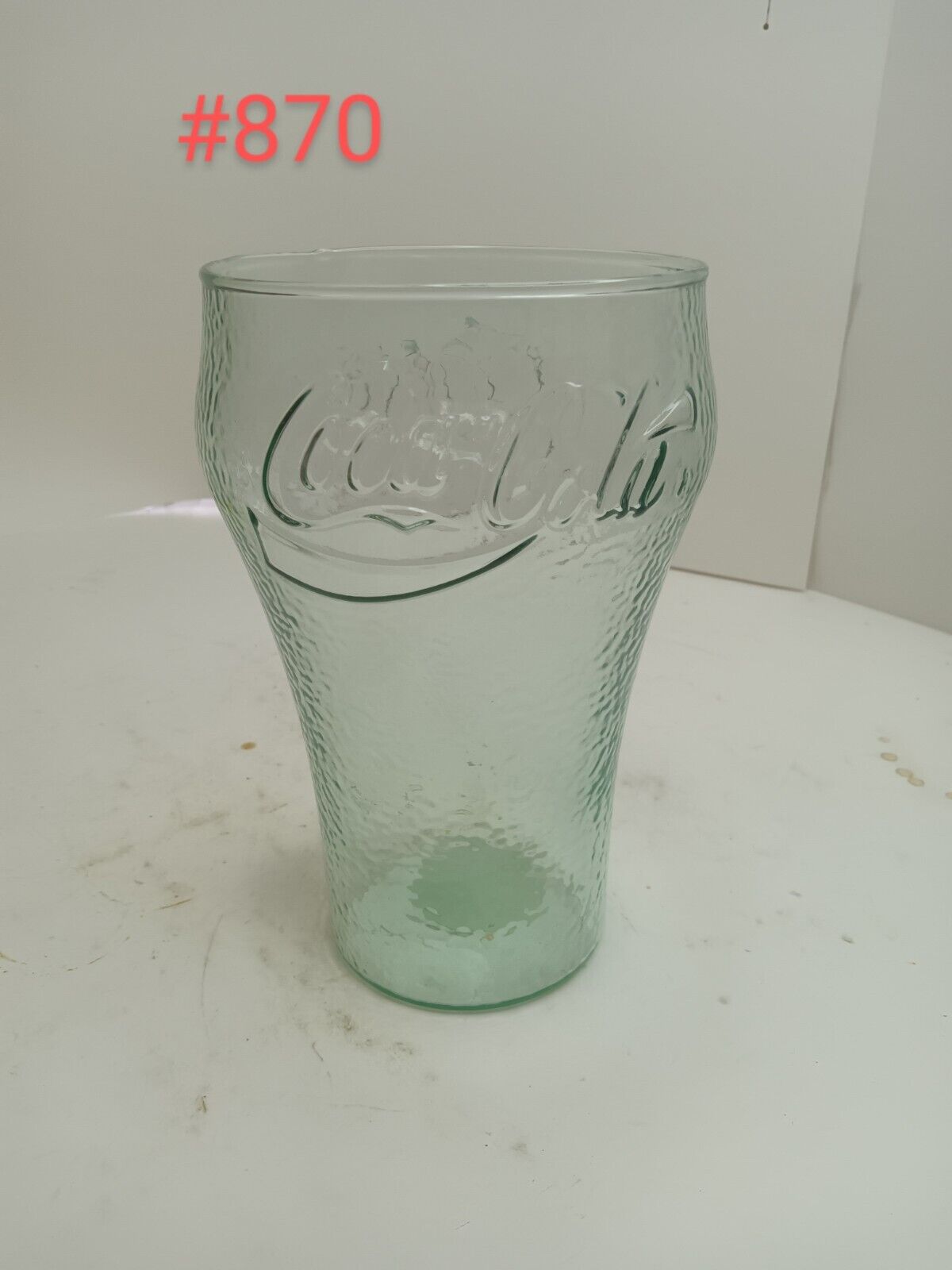 Large Vintage Coca Cola Coke Glass Embossed Pebbled Hammered Finish 32oz