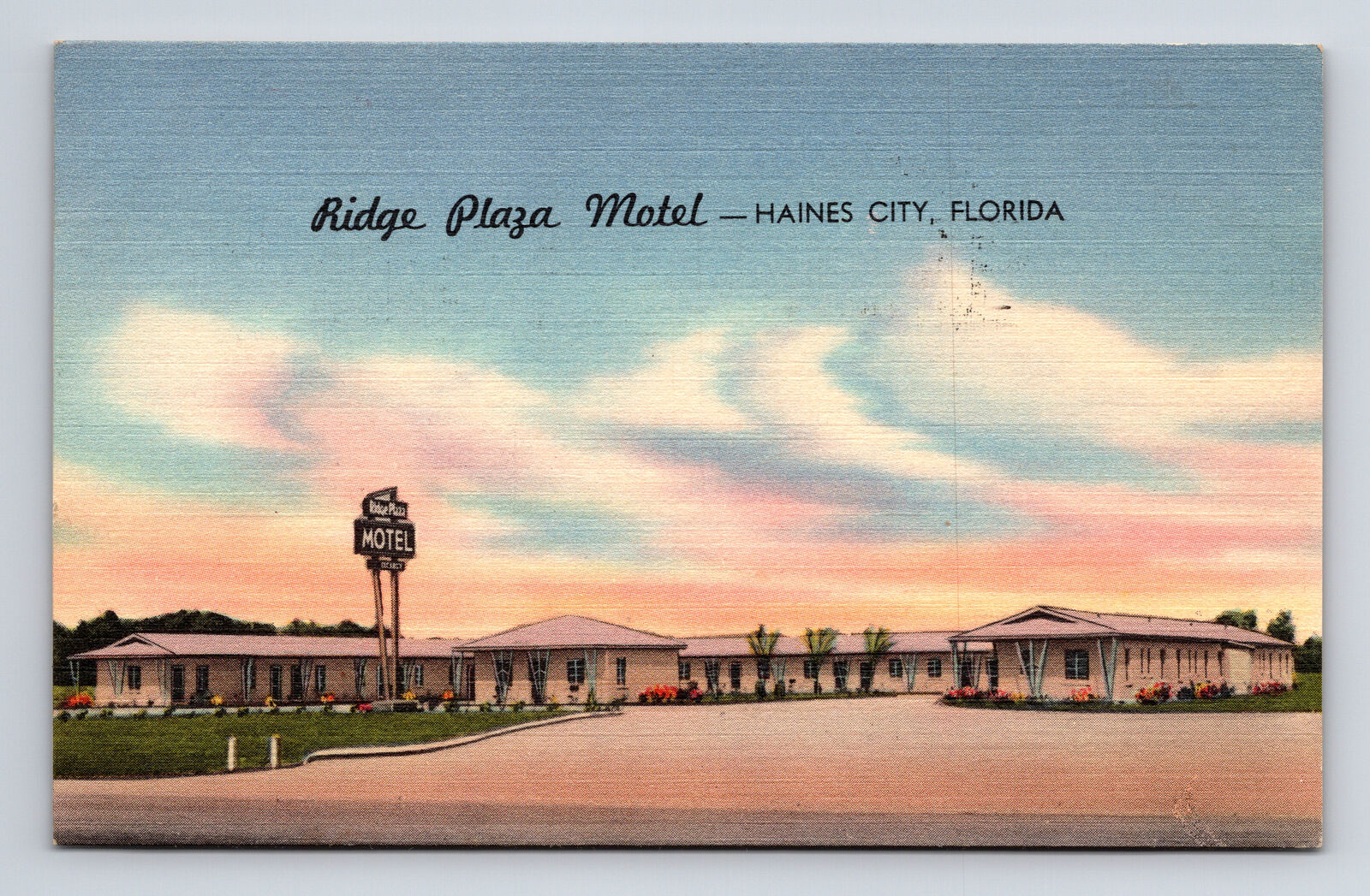 c1954 Ridge Plaza Motel Haines City Florida FL Roadside America Postcard