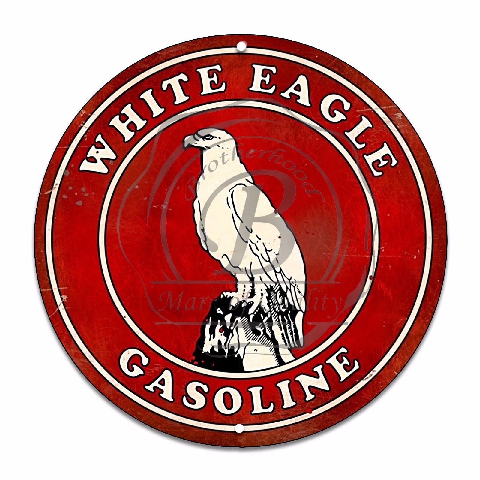 Vintage Design Sign Metal Decor Gas and Oil Sign - White Eagle Gasoline