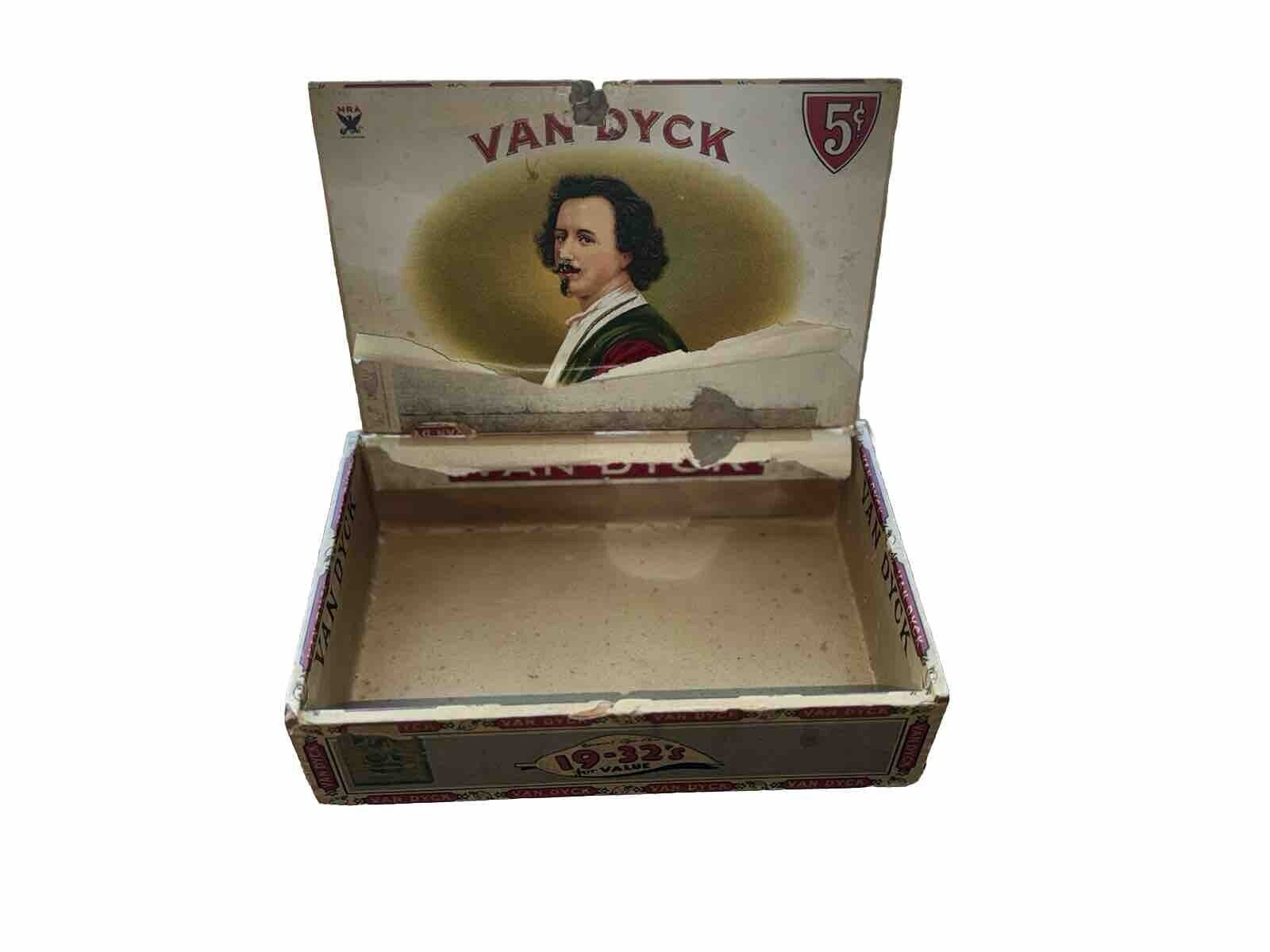 Van Dyck Cigar Box 1930s Tax Stamp General Cigar Co. Vintage
