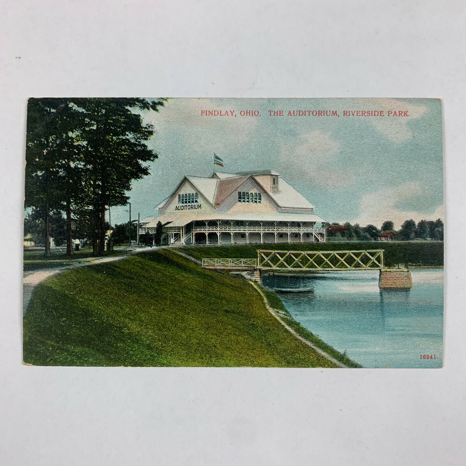 Postcard Ohio Findlay OH Riverside Park Auditorium Unposted 1910s Divided Back