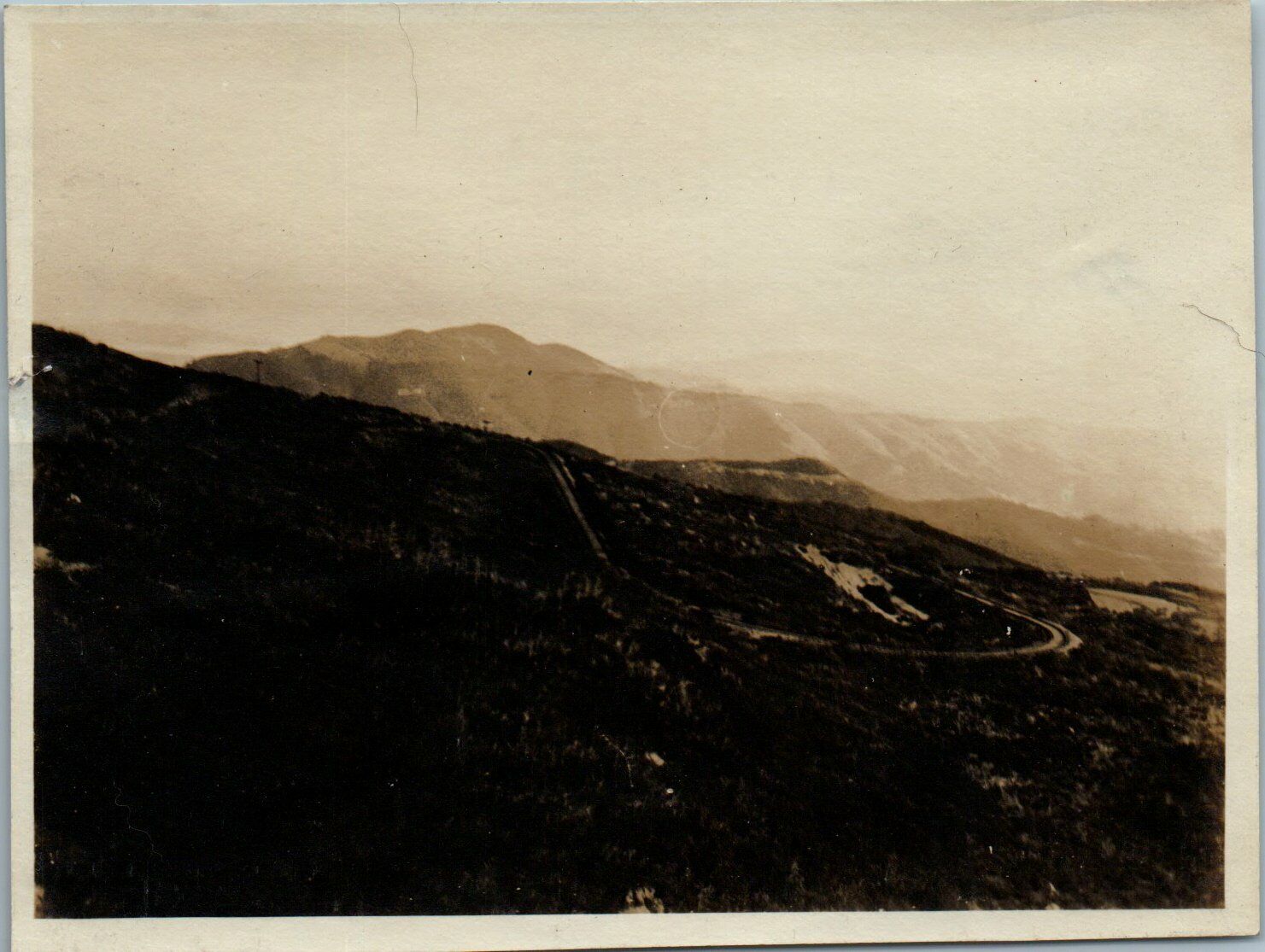 Antique Photo Birdseye View Mt Tamalpais Winding Road Marin County CA