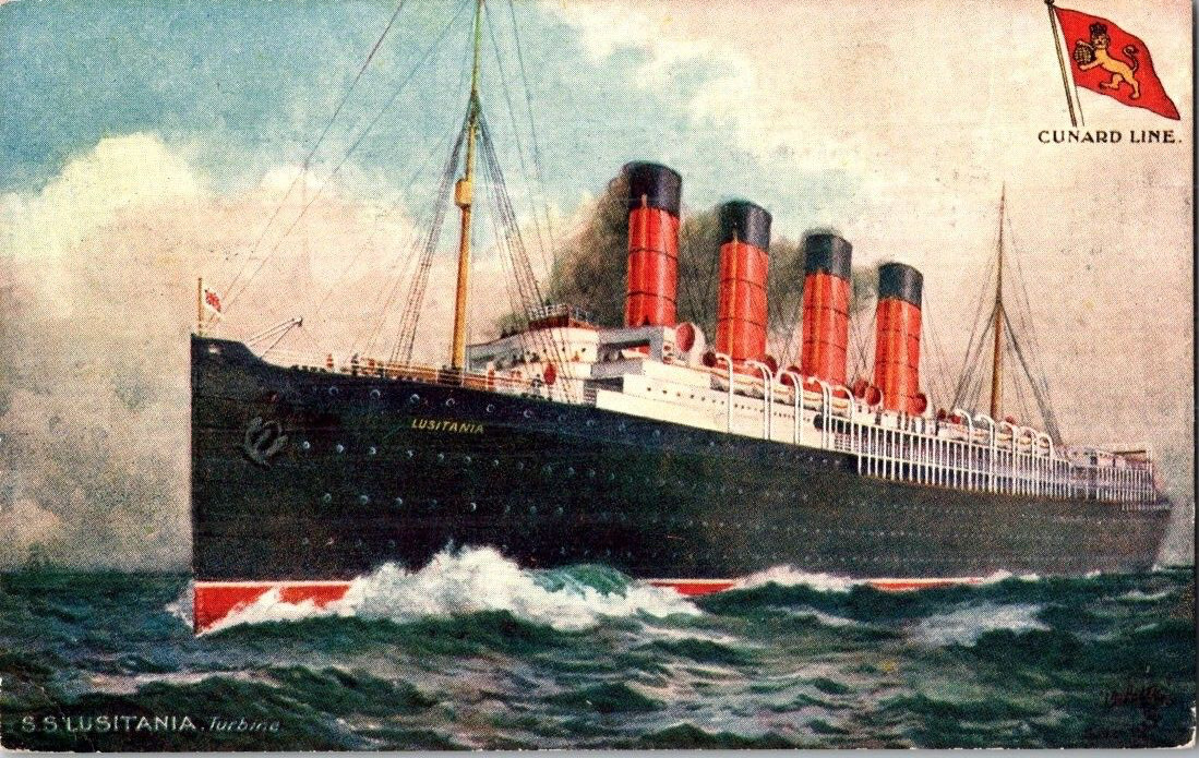 Tucks Oilette Postcard Unposted England Cunard Line SS LUSITANIA
