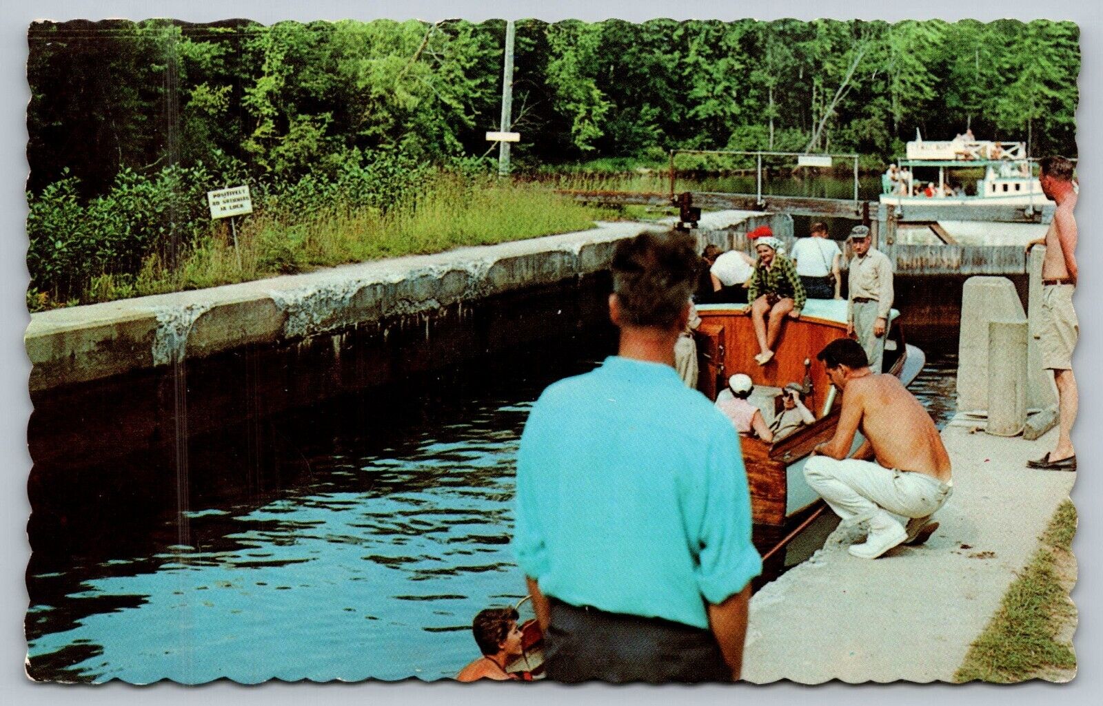 Sango Locks Naples Maine ME Old Time Cumberland Oxford Canal Route Postcard UNP
