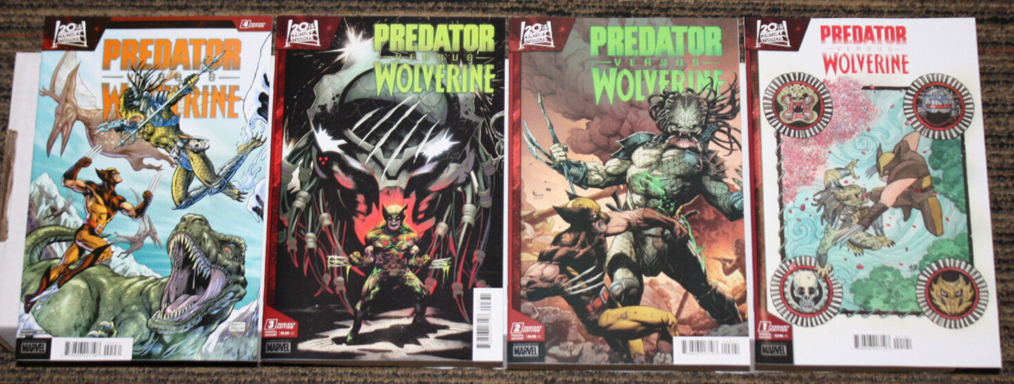 Marvel Predator vs Wolverine #1-4 COMPLETE SET ALL 1sts 3,4 Cs, 2 B, #1 D Momoko