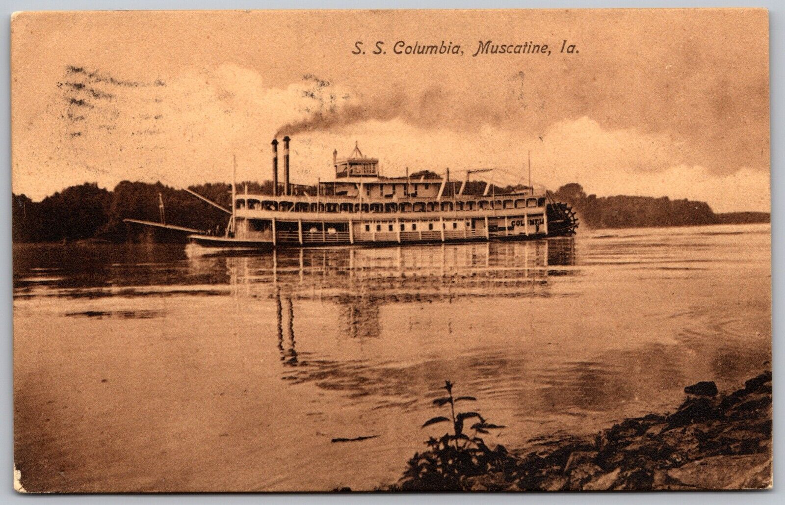 S. S. Columbia, Muscatine, Ia.  (Oscar Grossheim)  ca 1908  Postcard  17