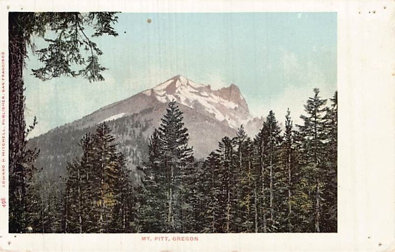 Postcard OR: Mt. Pitt aka Mt. McLoughlin, Oregon, Antique Mitchell UDB 1900\'s