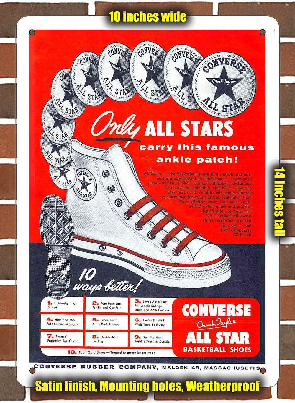 Metal Sign - 1949 Converse All Stars- 10x14 inches
