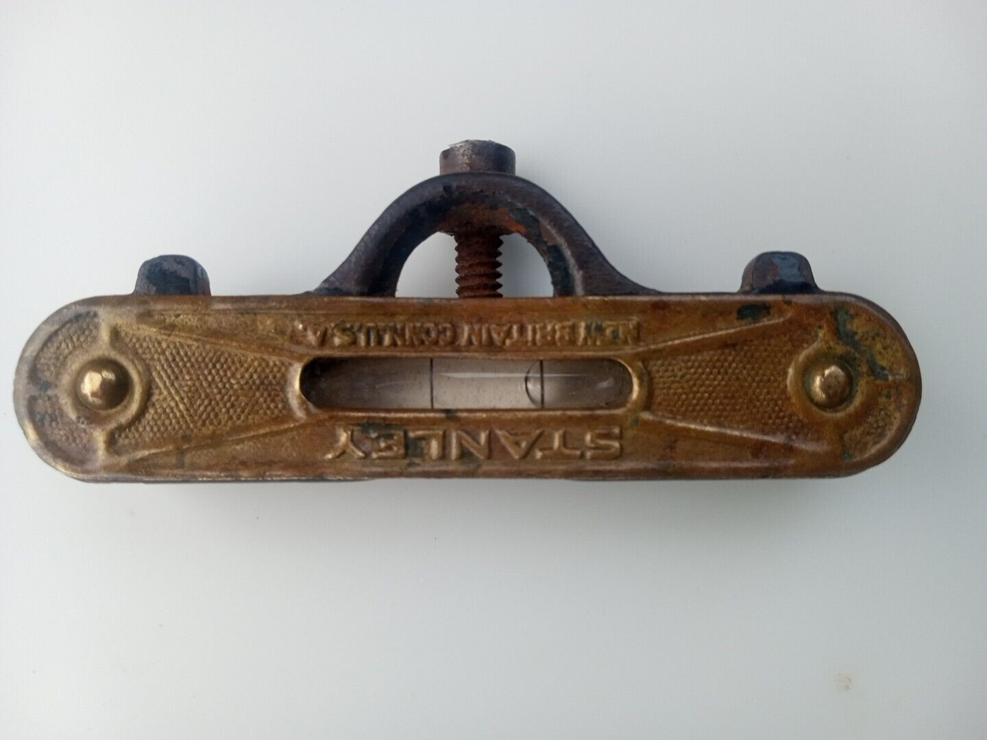 Antique Early 1900s Brass Ornate Stanley Pocket Line Level Original Great Shape