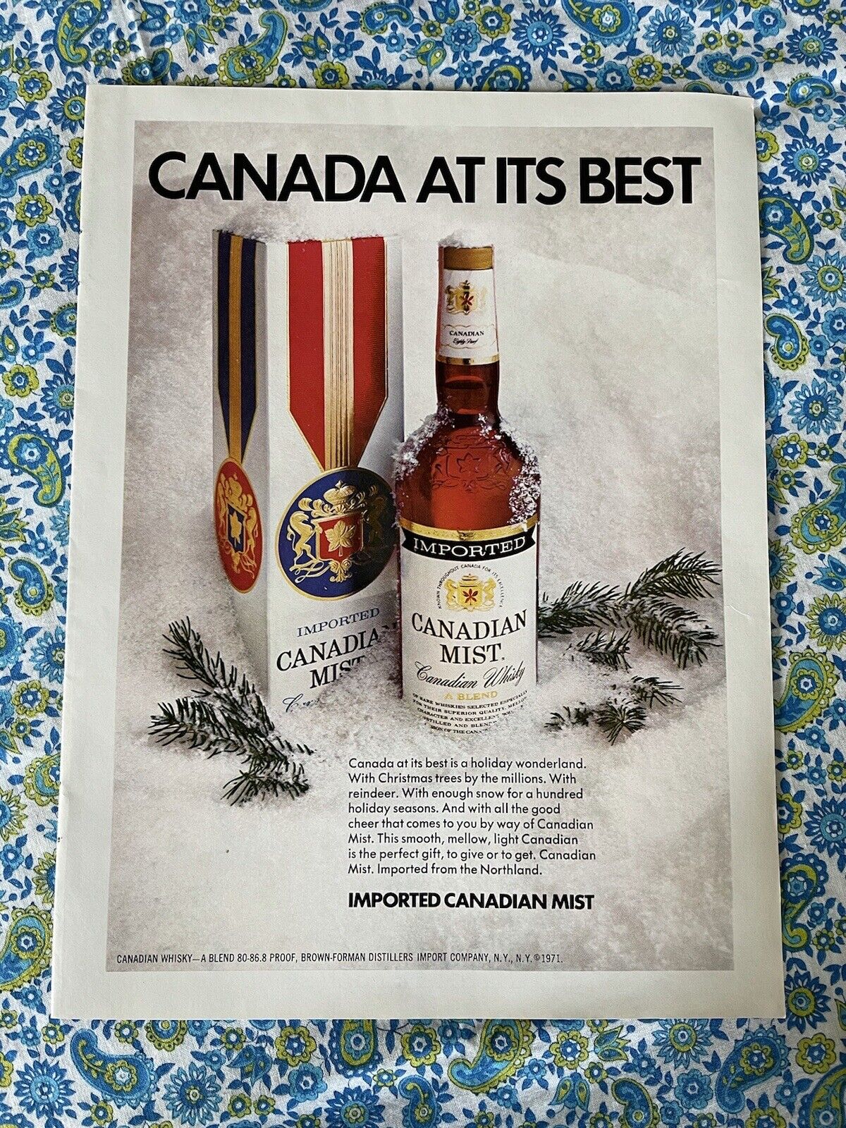 Vintage 1972 Canadian Mist  Print Ad Canadian Whisky