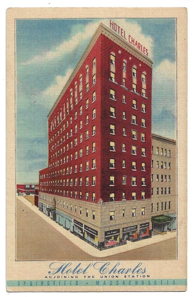 Springfield Massachusetts c1940\'s Hotel Charles, demolished 1997