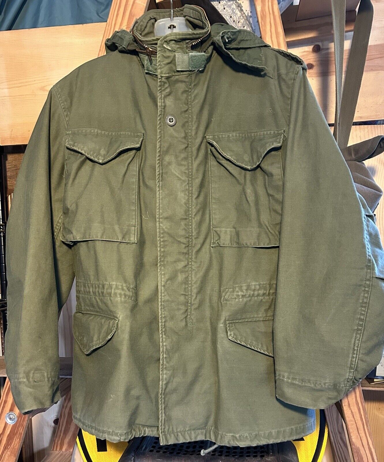Vintage 1980  M-65 Olive Green Military Field Jacket Sz S/M Army USMC AIR-Force