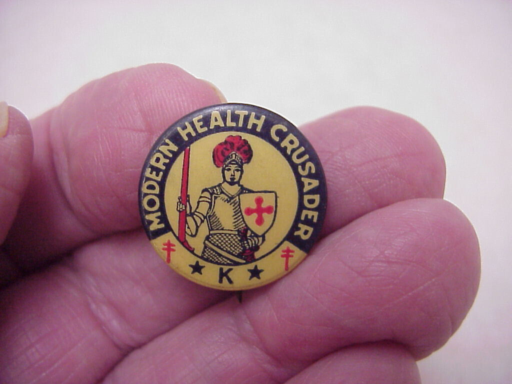 1920s Modern Health Crusaders TB & Spanish Flu Epidemic Armored Knight pin