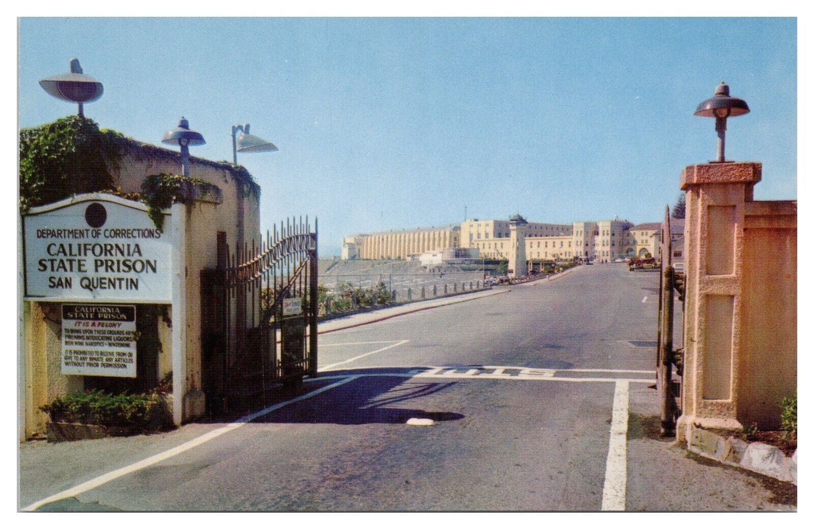 Vintage California State Prison San Quentin Postcard Entrance Unposted Chrome