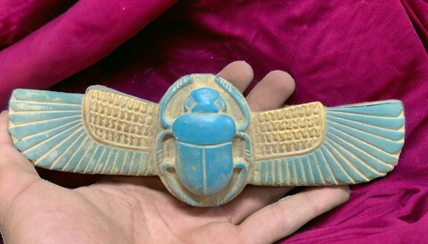 Egyptian Winged Scarab Rare Ancient Antiquities Stone Pharaonic Egypt Rare BC