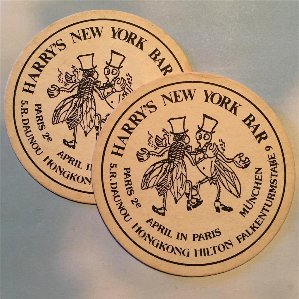 Vtg Harry’s New York Bar Paper Coasters Lot 2 April in Paris Munich Hong Kong