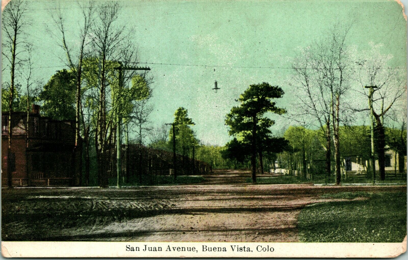 Vtg Postcard 1910s San Juan Avenue - Dirt Street View - Buena Vista Colorado CO