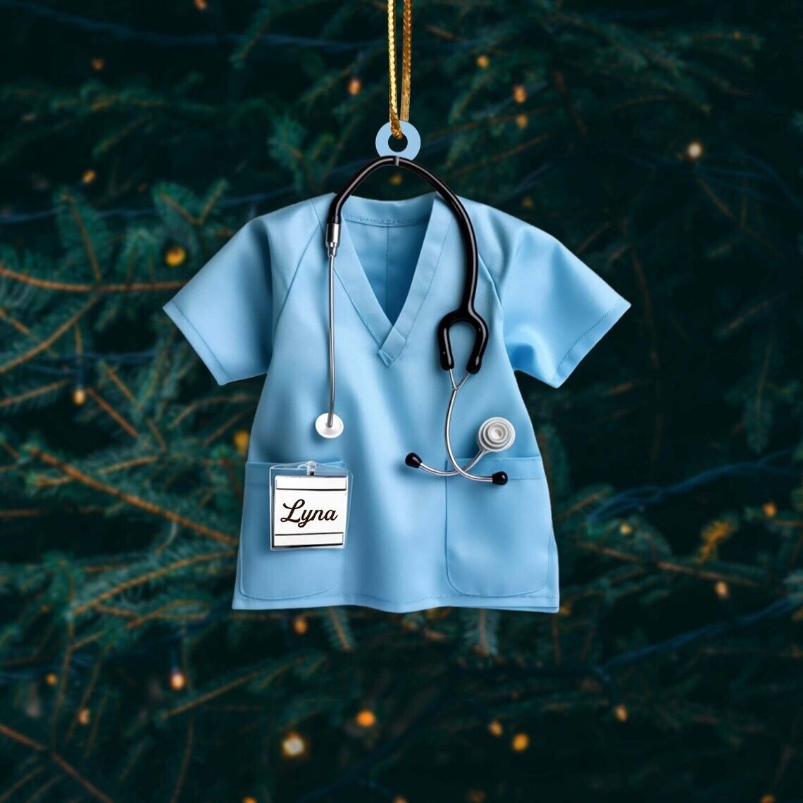 Personalized Nurse Scrubs Ornament, Nurse Uniform Shape Ornament, Nurse Surgical
