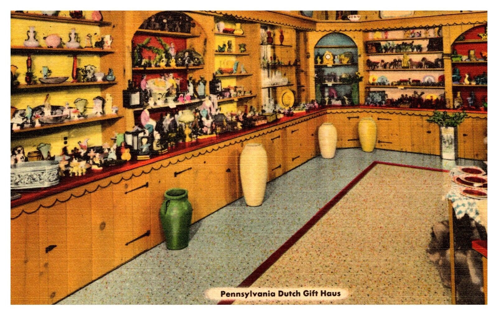 Shartlesville PA Pennsylvania Dutch Gift Haus Interior Linen Postcard