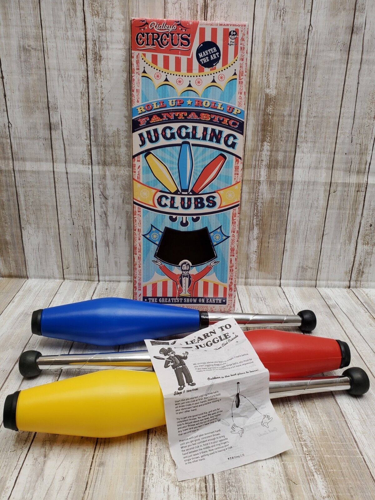Ridleys Circus Roll Up Fantastic Juggling Clubs With Instructions Wild & Wolf
