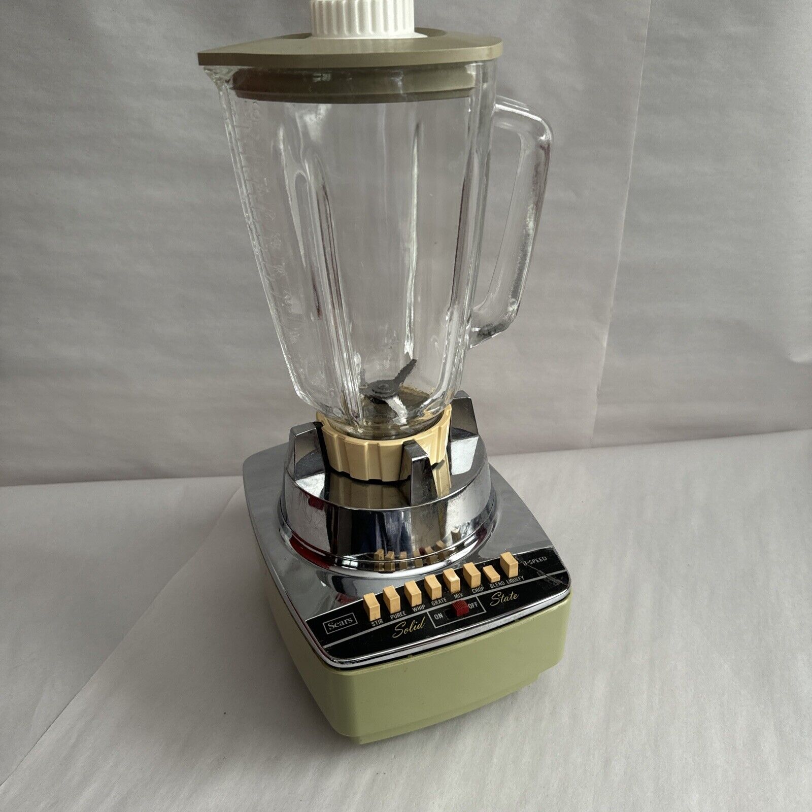 Vintage Sears 8 Speed Avocado Green 1970s 70s MCM Kitchen Blender Tested