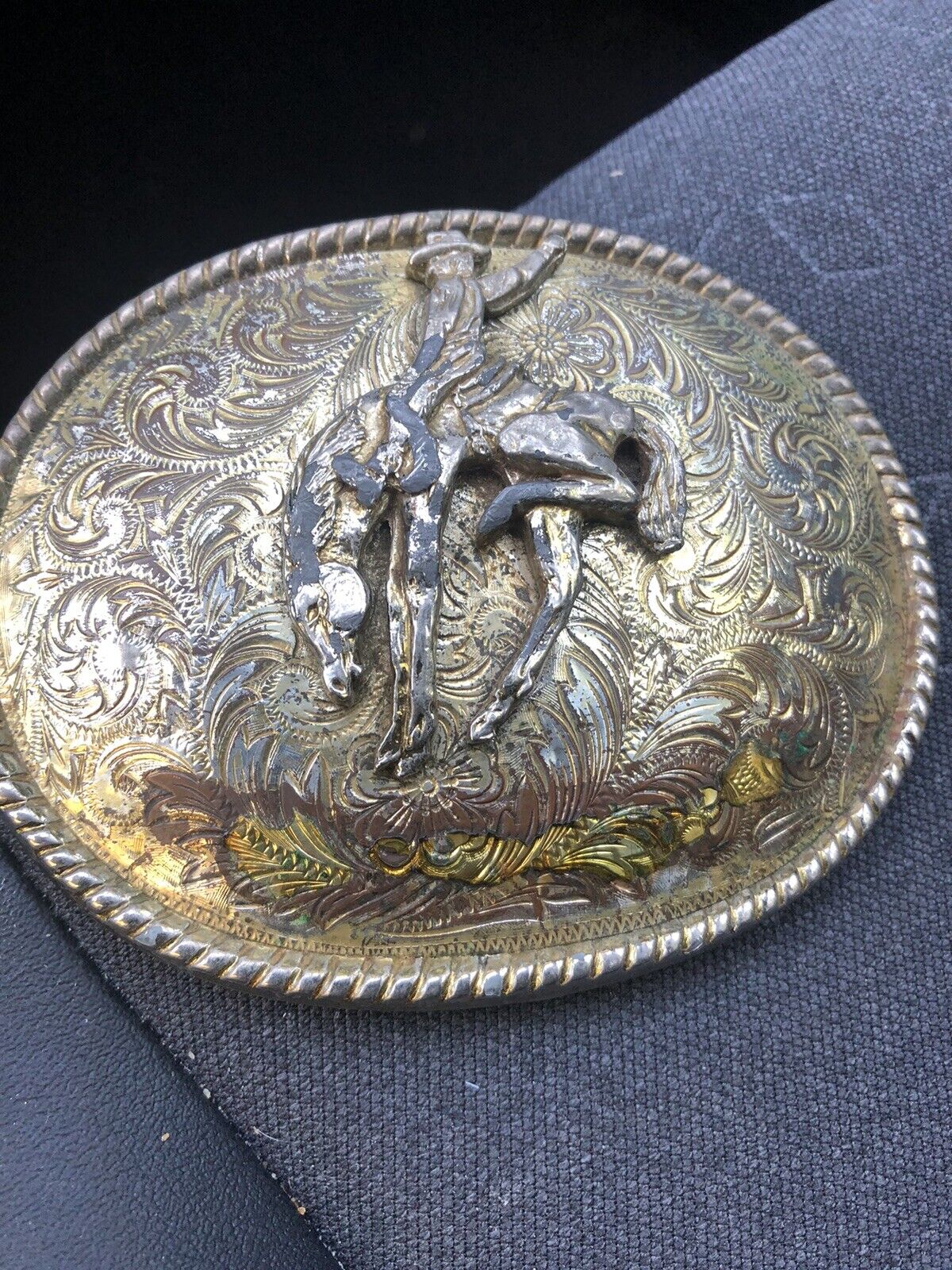 Rodeo Belt buckle Bucking Bronco Made In USA W   Vintage Rodeo Belt Buckle