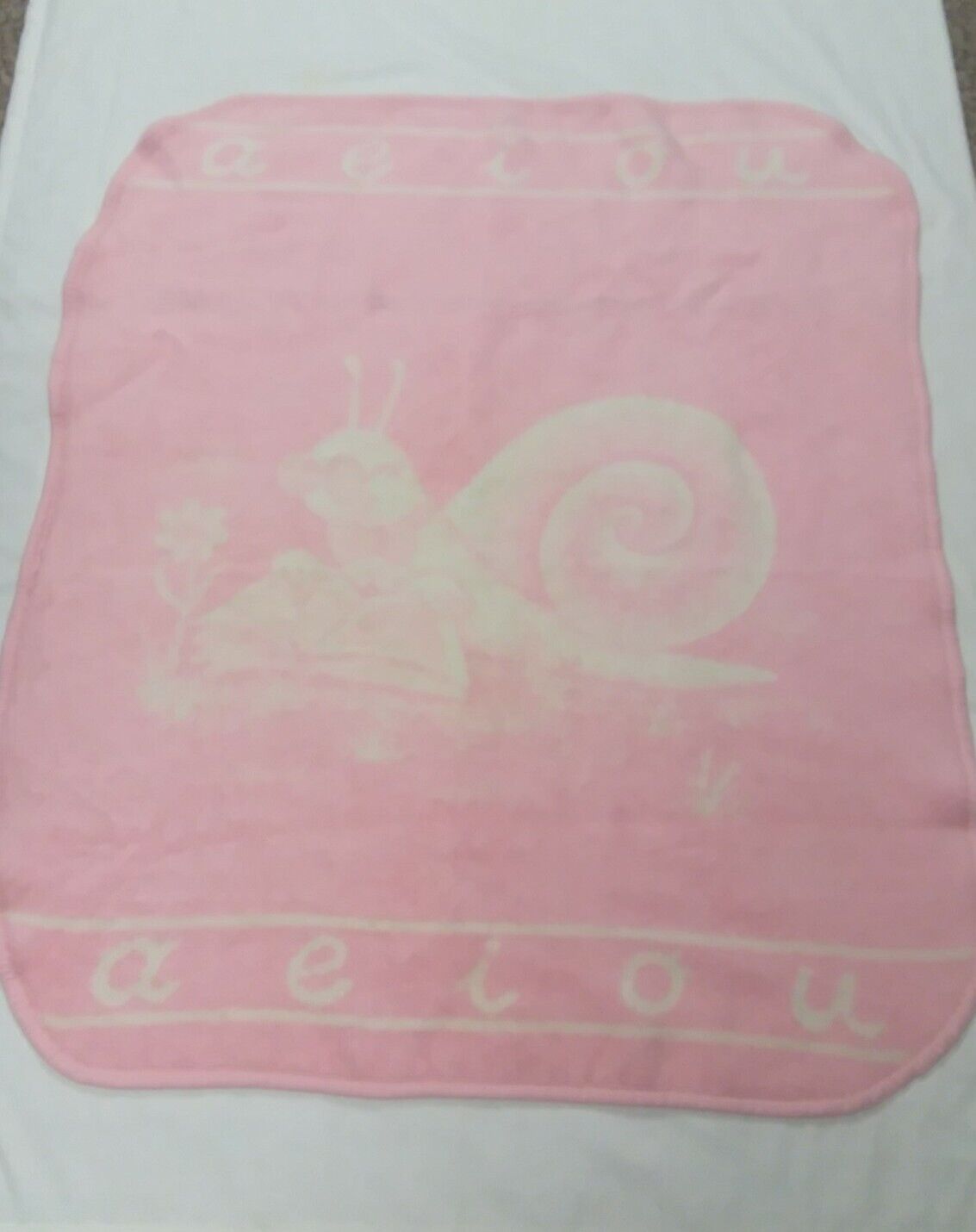 VGN RARE HTF San Marcos Baby Blanket Reversible Pink Acrylic 48\