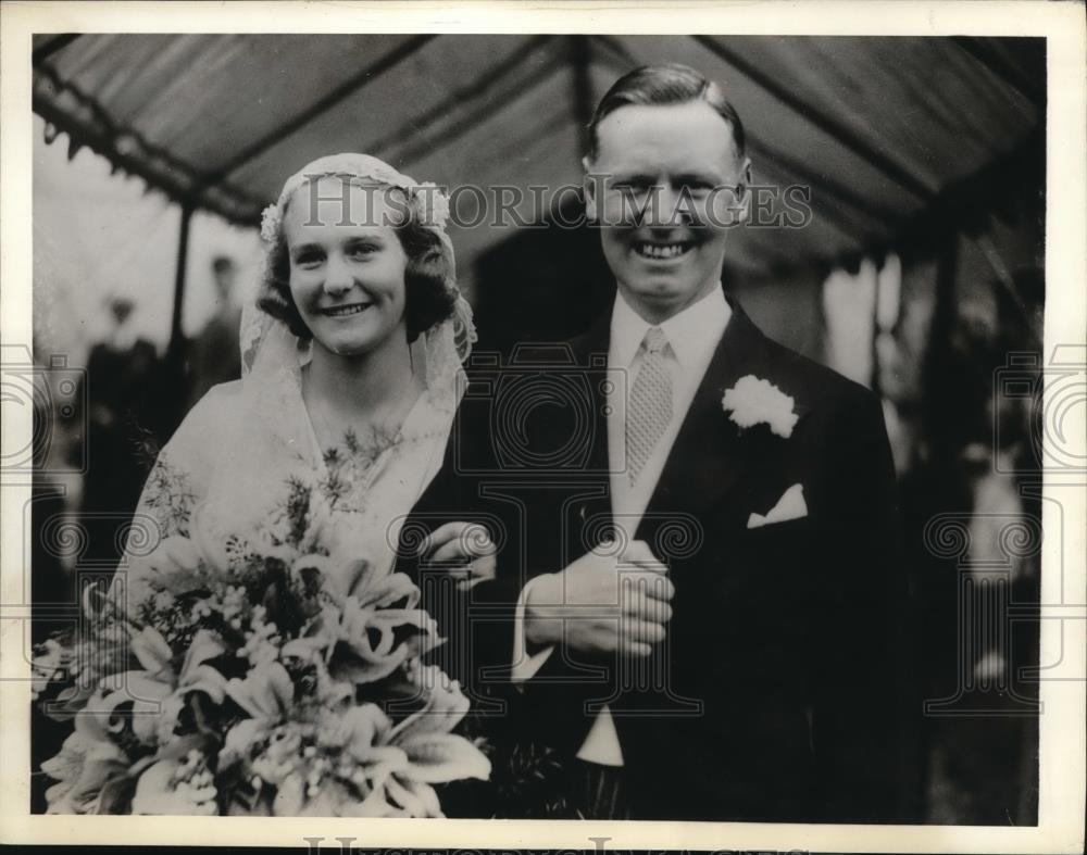 1938 Press Photo Dornoch Scotland JF Gordon Thomson & bride Louise C Miller