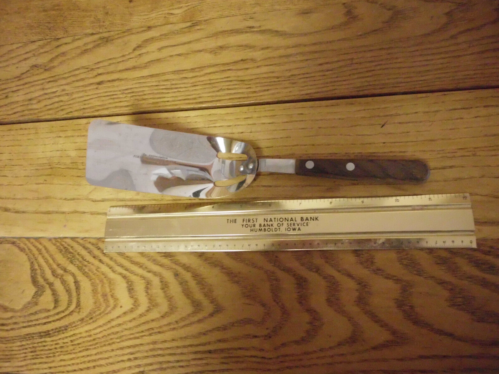 Vintage Barrett's  flexible spatula Stainless Steel  Wood  Handle