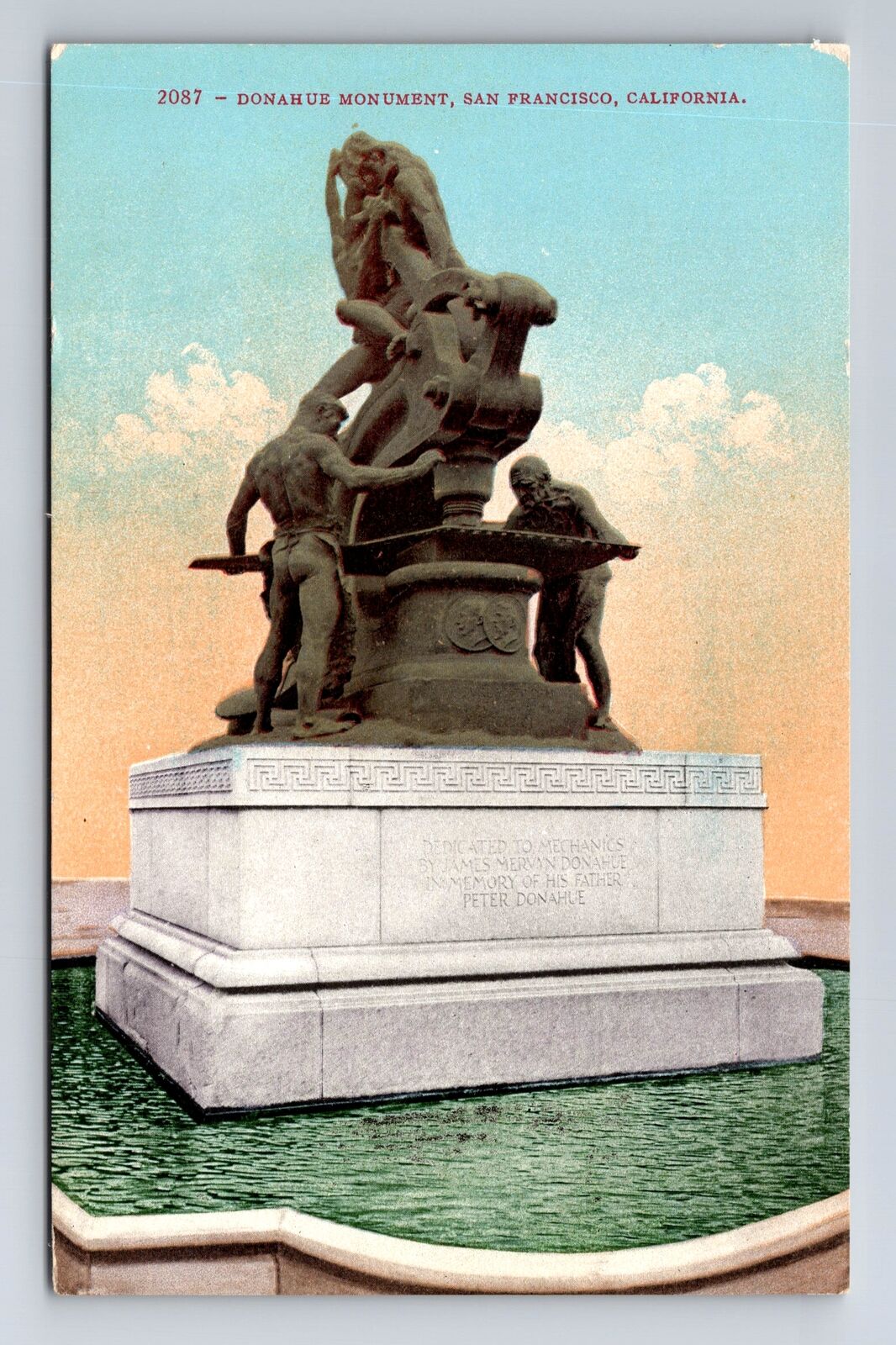 San Francisco CA- California, Donahue Monument, Antique, Vintage Postcard
