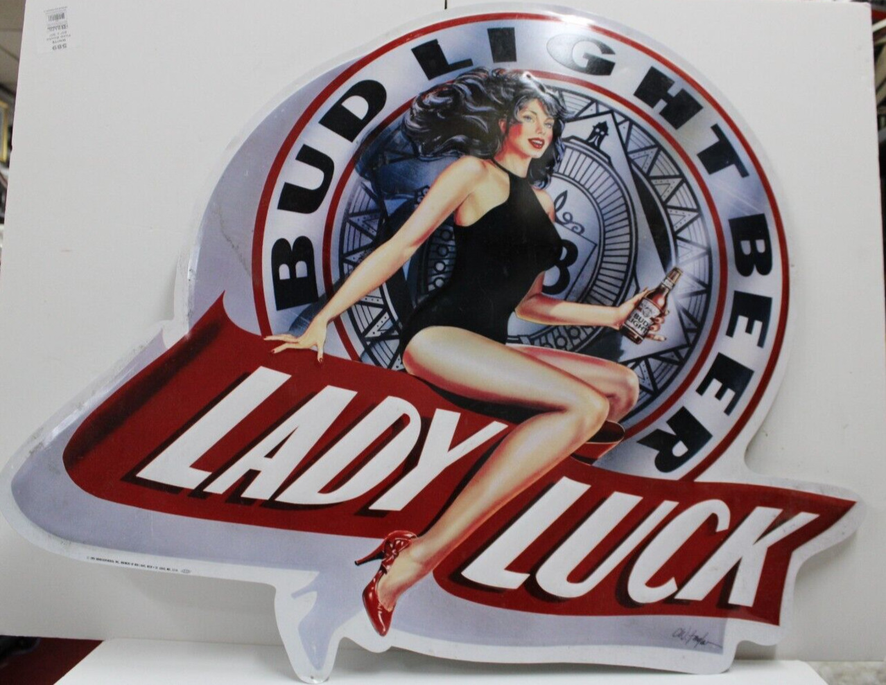 Vintage Rare Bud Light Budweiser “Lady Luck” Pinup Girl Beer 36\