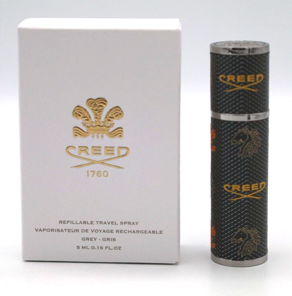 Creed Leather Atomizer Dark Gray / Orange 5ml MAGNETIC CAP Fast by Finescents