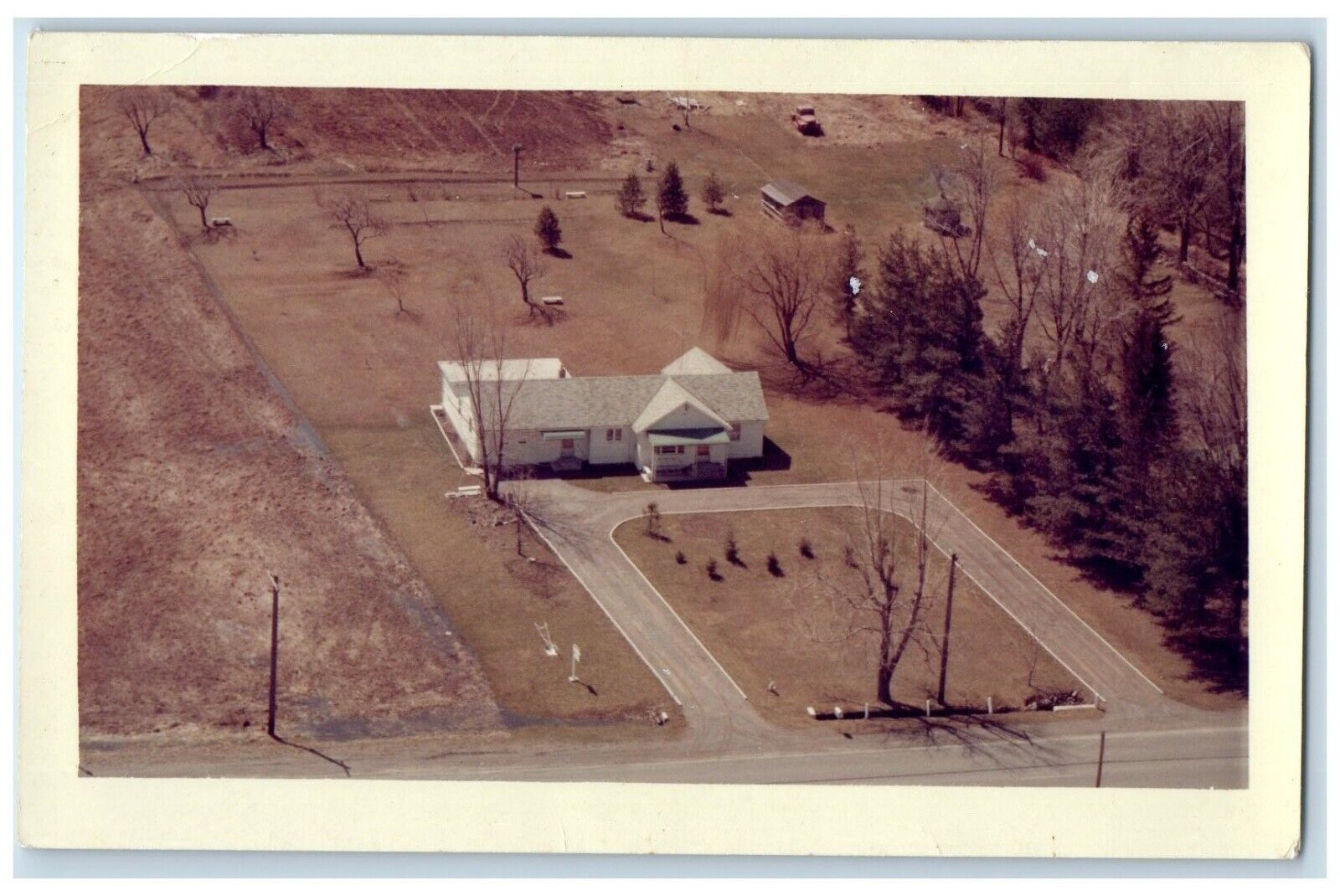 c1960's Aerial View Residence Farm Rochester NY RPPC Unposted Photo Postcard