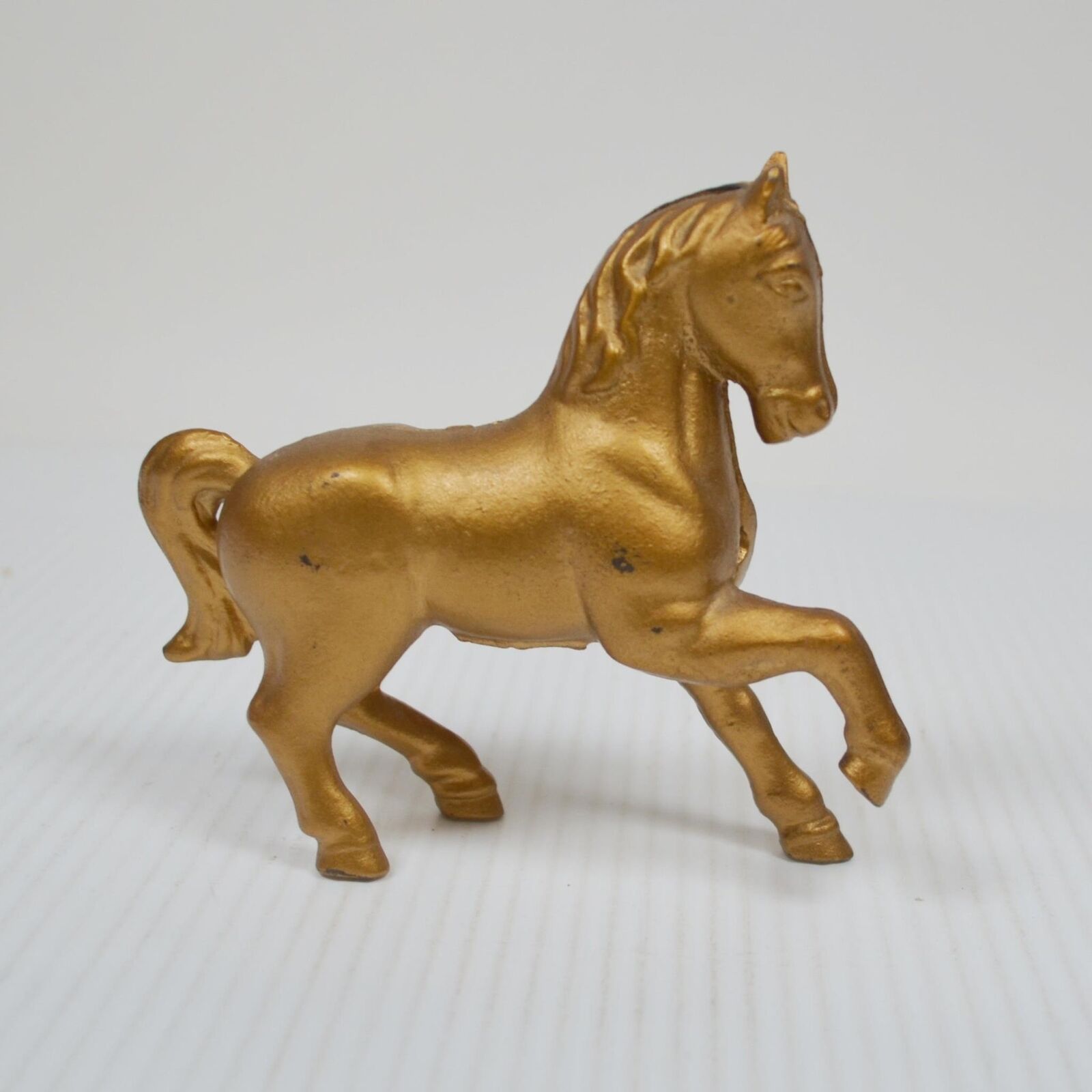 Antique Horse Stallion Coin Bank Steel Metal Figural Original Die-Cast 5\