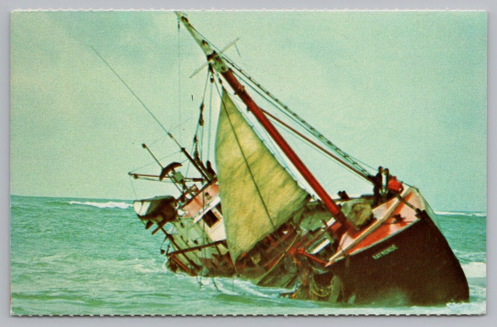 Postcard Cape Cod Nat\'l Seashore MA Shipwreck 83 Gloucester Dragger Ramonde