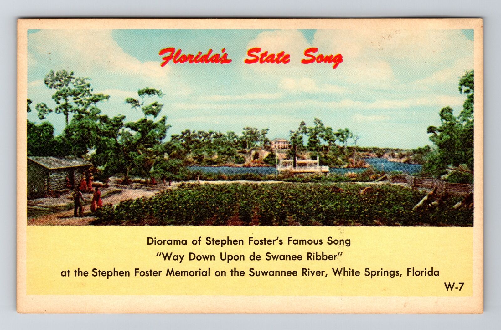 FL-Florida, Florida's State Song, Vintage Postcard