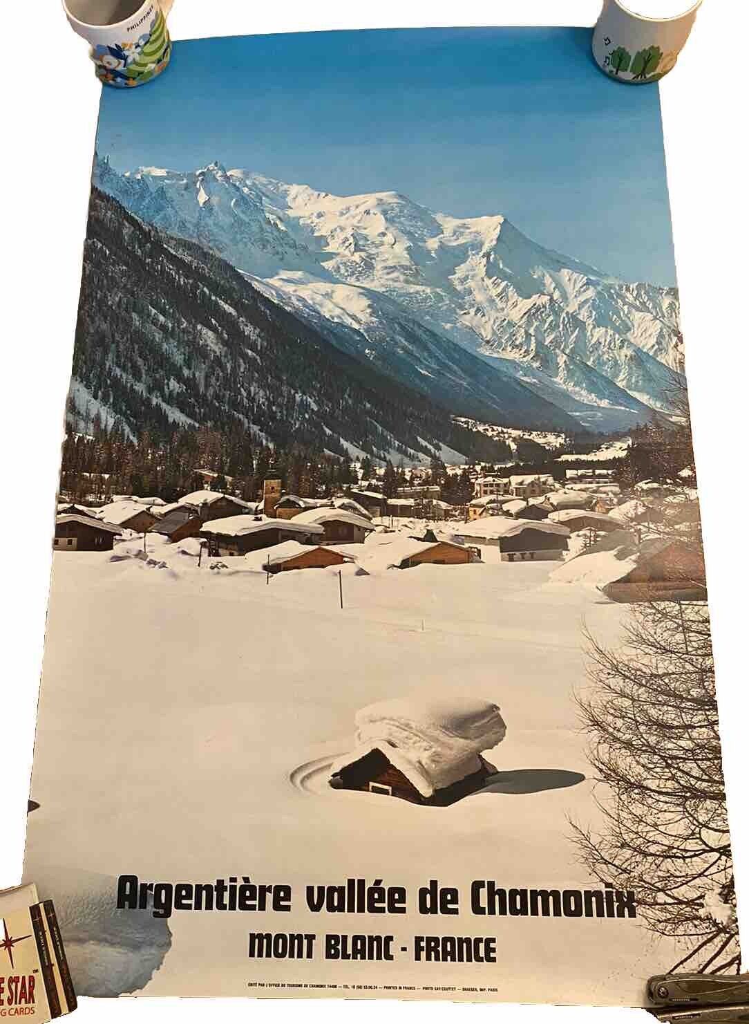 CHAMONIX MONT BLANC FRANCE Tourism Poster PIERRE TAIRRAZ 24x39 Vintage