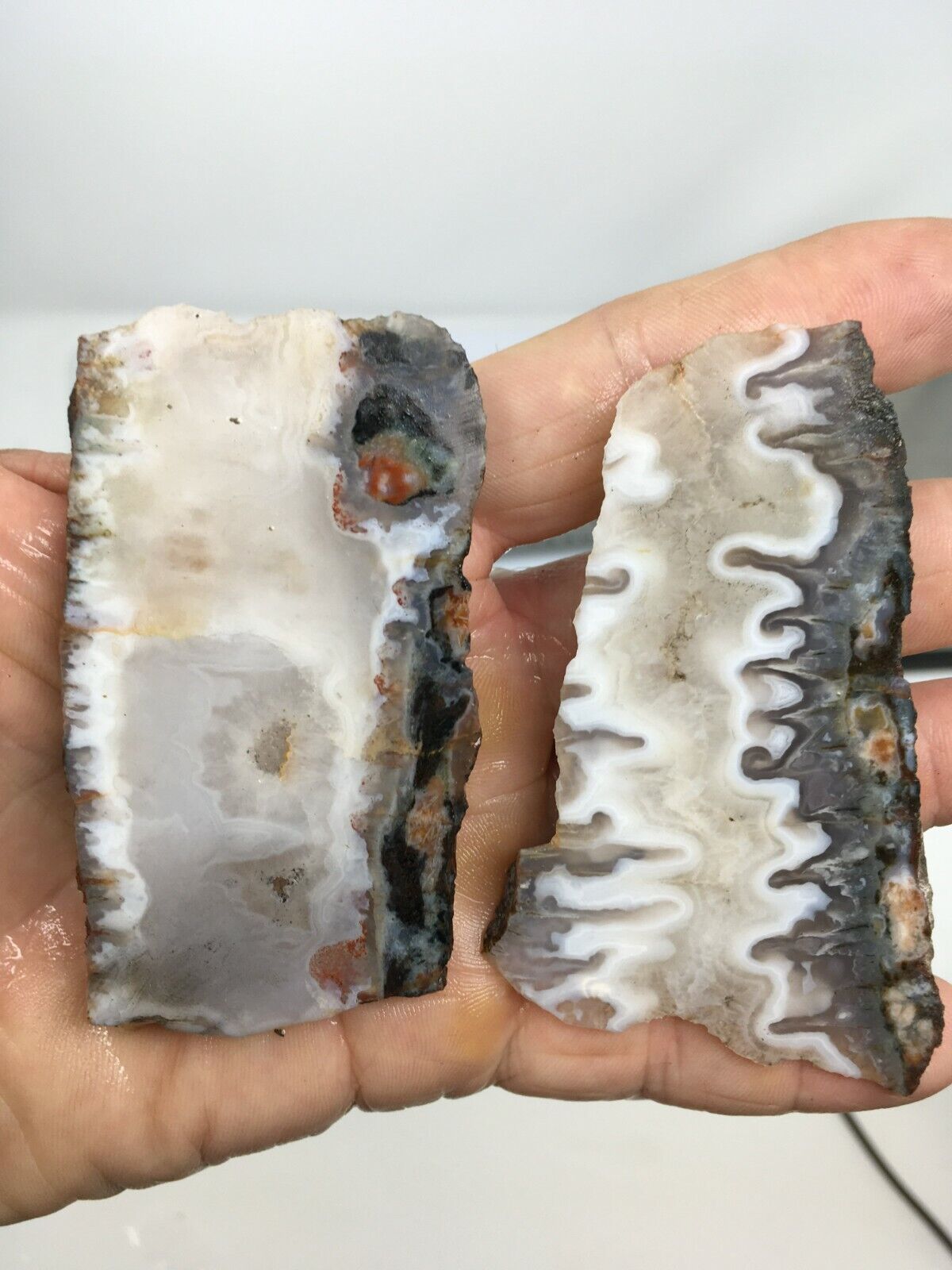 235g Ghost Seam Agate slabs for Cabbing, lapidary, carving, Chakra, Riki Morocco