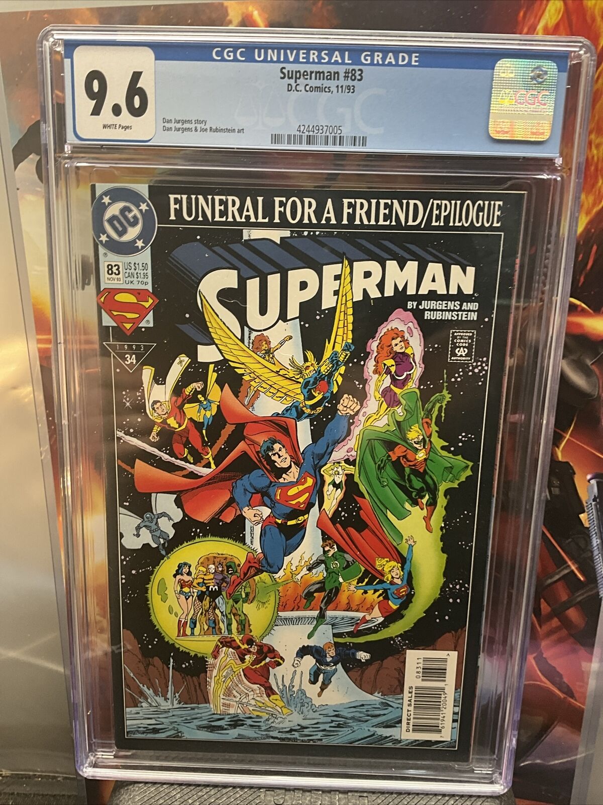 SUPERMAN #83 CGC 9.6, 1993, NEW CASE White Pages Dc Comics
