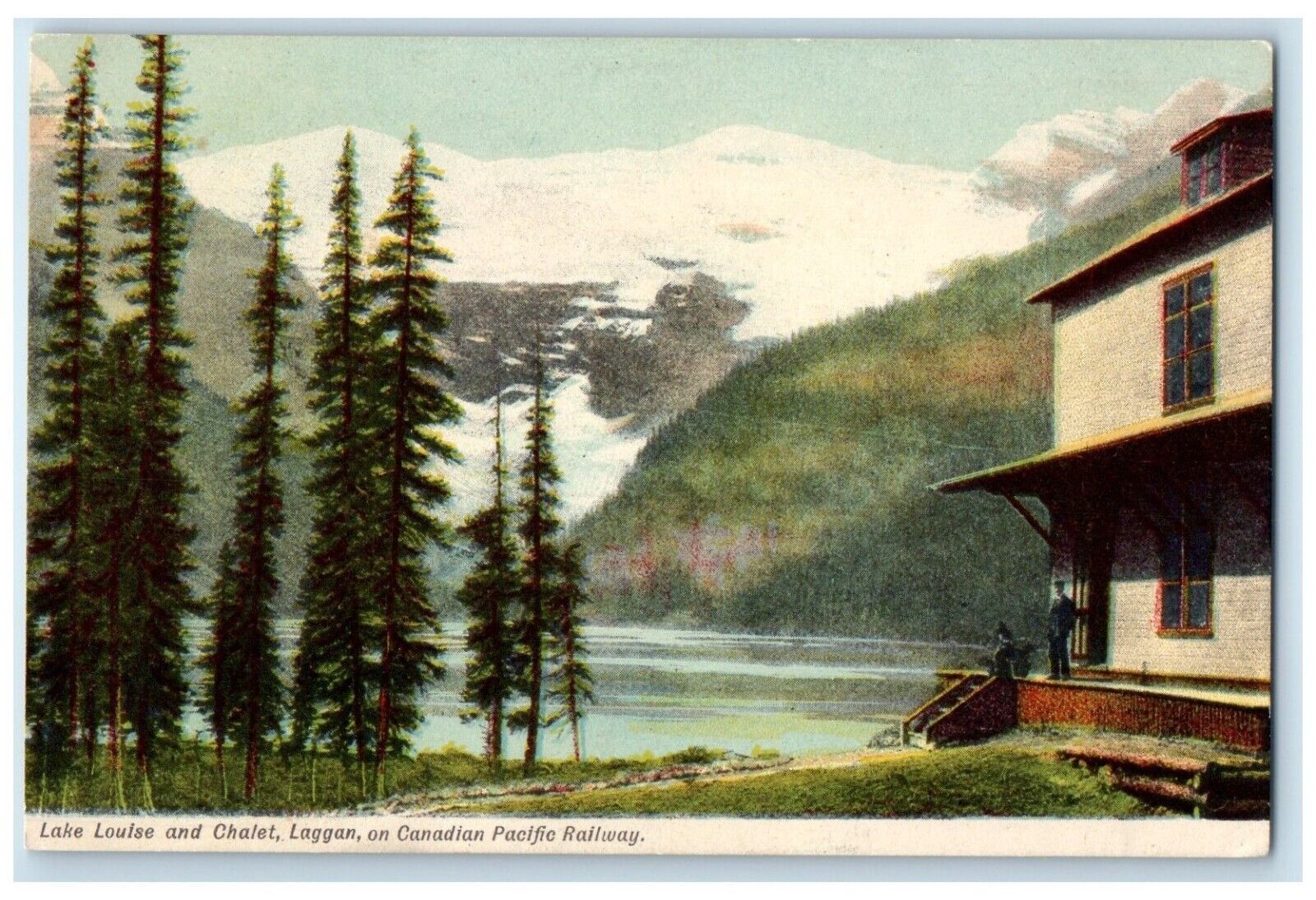 c1905 Lake Louise and Chalet Laggan on Canadian Pacific Railway Postcard