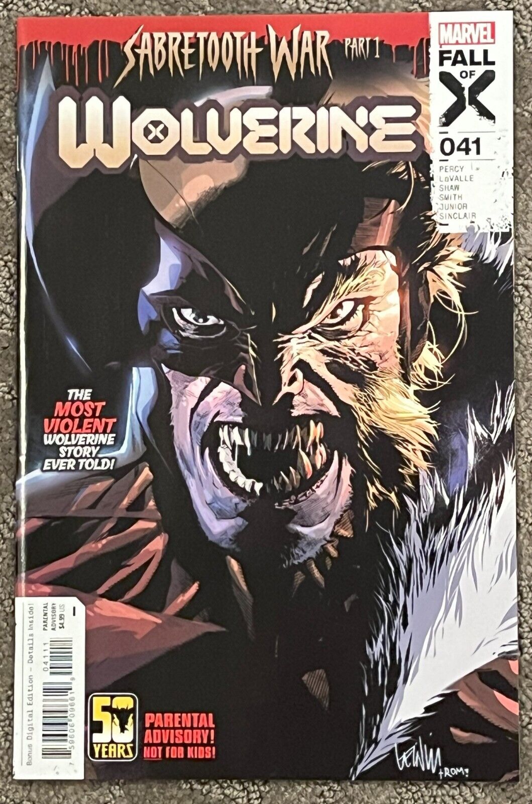 Wolverine #41 (2024) Sabretooth War NM 1st Print