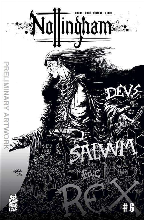 Nottingham #6A VF/NM; Mad Cave | B&W variant - we combine shipping