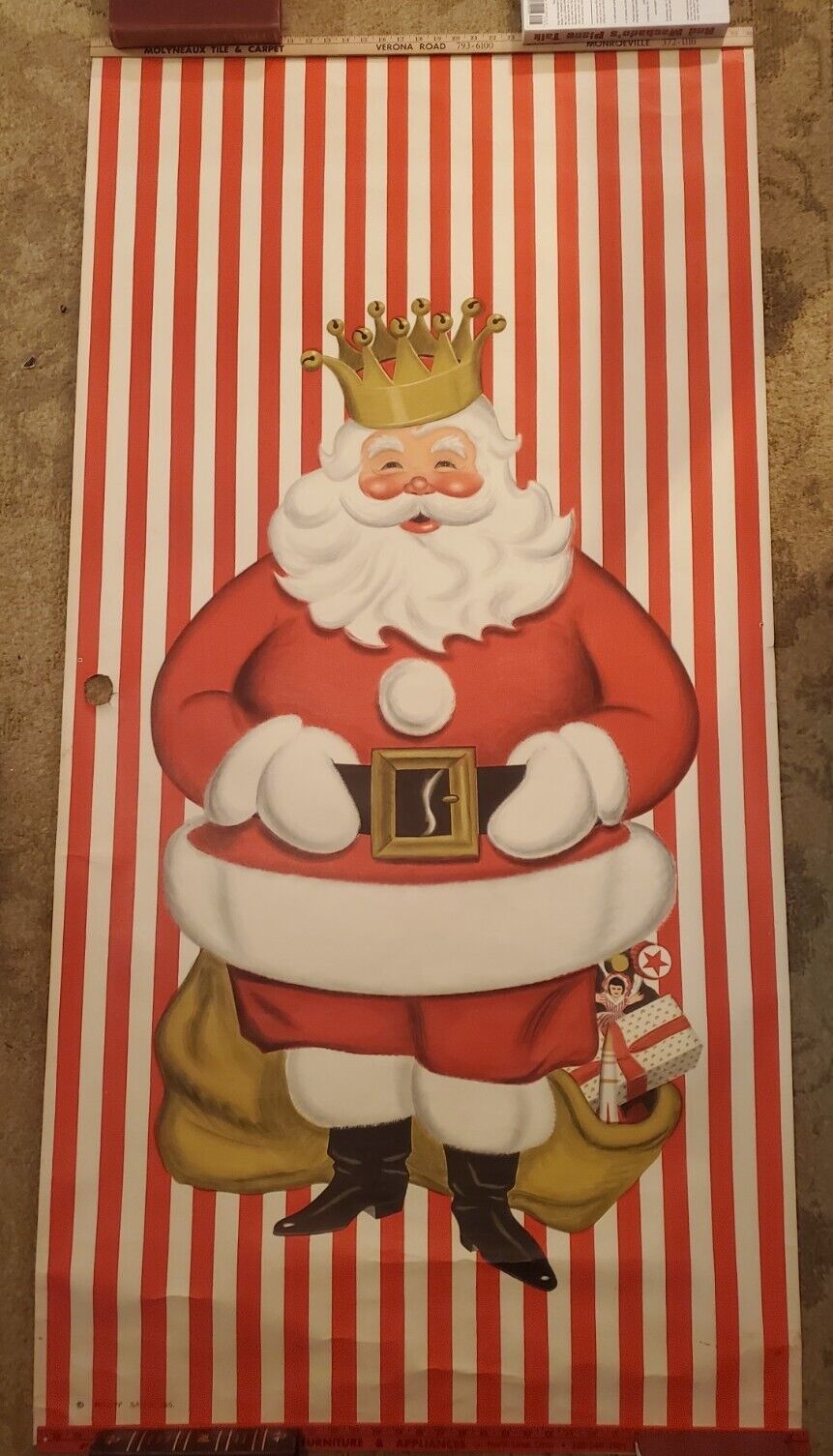 VINTAGE CHRISTMAS 1962 SANTA CLAUSE Helen Gallagher DOOR DISPLAY COVER POSTER VG