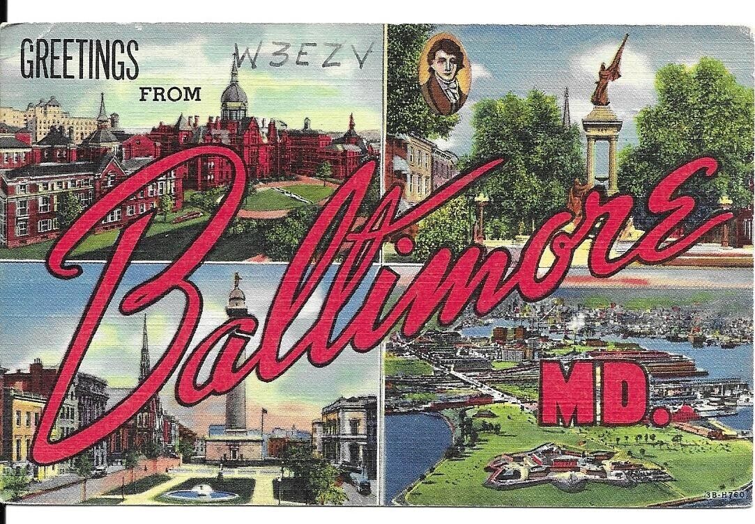 QSL 1946 Baltimore Maryland  radio card