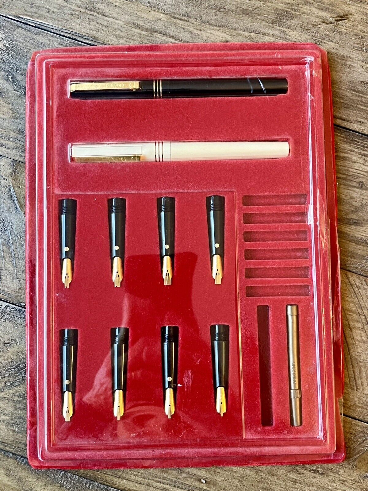 Vintage Osmiroid Calligraphy Pen Set 22 Carat Gold Plated Nibs INCOMPLETE AS IS