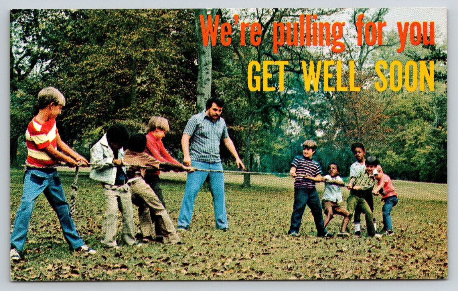 Tug of War, We\'re Pulling for You. Get Well Soon Postcard LC06-0407