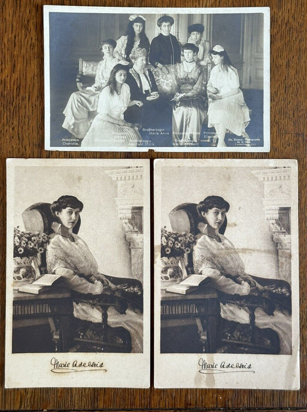 VTG LUXEMBOURG Postcard, 1916,  Royal Family Grand Ducal, Women&Adelaide, 3 LOT