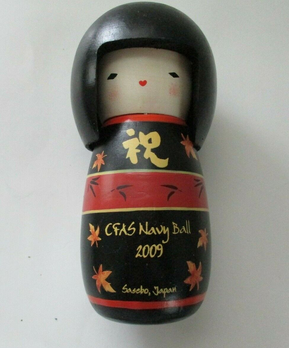 Commemorative Kokeshi Doll Commander Fleet Activities Navy Ball Sasebo Japan
